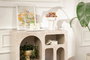 Hanah Home - Consola Travertine, 80x74x37 cm, Color Travertino y Arenisca, Material Melamina, Diseño Moderno de Mármol